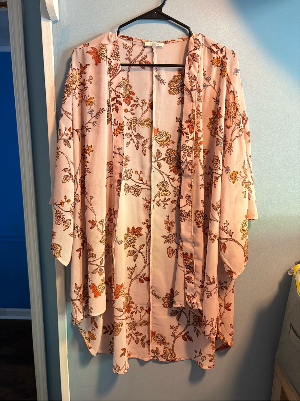 Maurices Blush Pink Floral Kimono